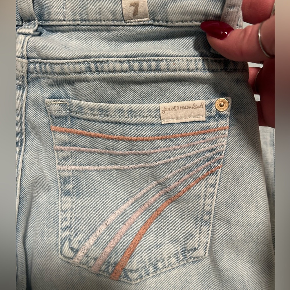 7 For All Mankind Malibu Wash Dojo Tailorless Stretch Bootcut Trouser FlareJeans - Picture 3 of 16